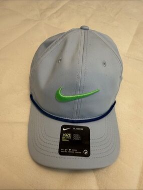Nike Light Blue Golf Cap with Bright Green Swoosh